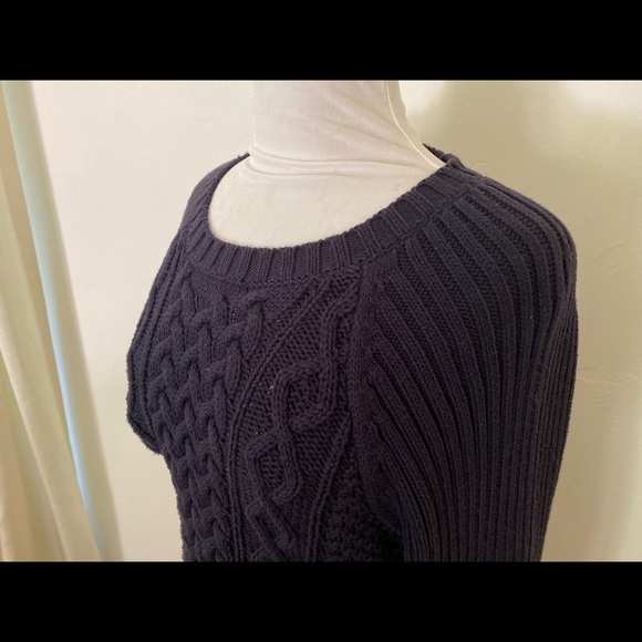 Michael Kors Navy cable knit Sweater L - Picture 5 of 7